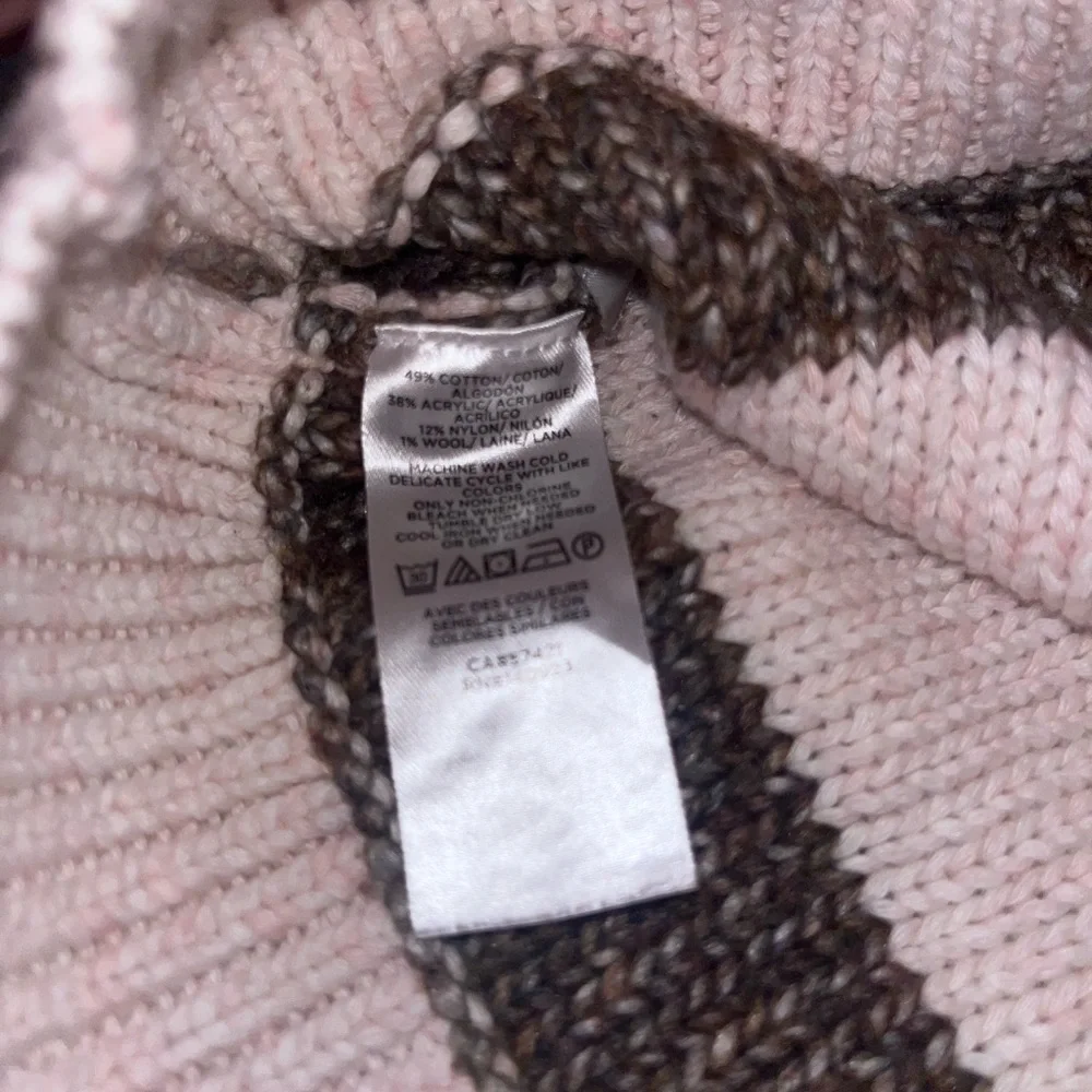 Loft Cotton Striped Knit Sweater Small